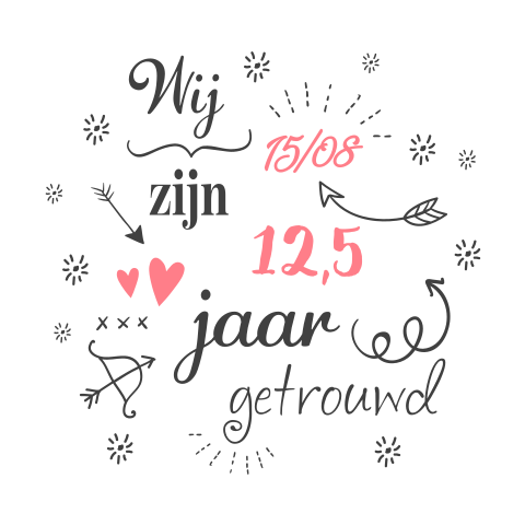 Vrolijke jubileumkaart voor 12,5 jaar